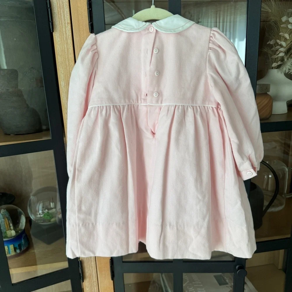 Vintage Sarah Louise dress classic embroidered collar long sleeve toddler roses